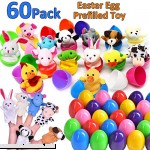 60Pack Jumbo Easter Surprise Egg Prefilled Animal Finger Puppets Toy Easter Basket Stuffers Fillers Easter Gifts with Bunny Plush Finger Doll for Boy Girl Educational Story Time Easter Party Favor  B07Q2XL7XH